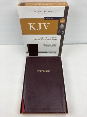 KJV Deluxe Reference Bible Super Giant Print Brown With Box Bonded Leather-image