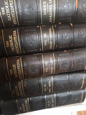 THE CATHOLIC ENCYCLOPEDIA, Leather, Robert Appleton, 10 Volumes, 1910-1914-image