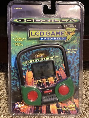 Rare Vintage 1998 Godzilla LCD Game Hand Held TOHO Original Packaging Sealed NIP-image