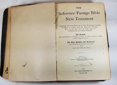 Vintage The Reference Passage Bible New Testament 1909 Religious I N Johns-image