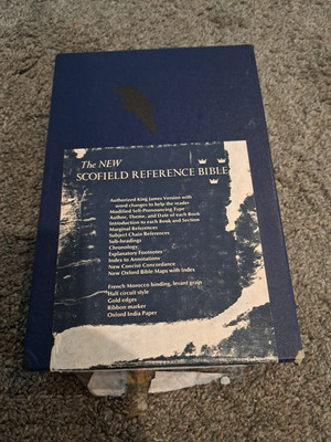 1967 New Scofield Reference Bible French Morocco Leather Oxford University Press-image