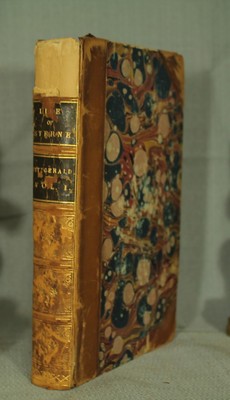 antique old leather book The Life of Laurence Sterne 1864 Vol I-image
