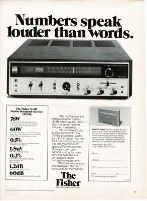 1973 Fisher 304B Studio Standard Receiver Stereo Hi-Fi Vintage Print Ad-image