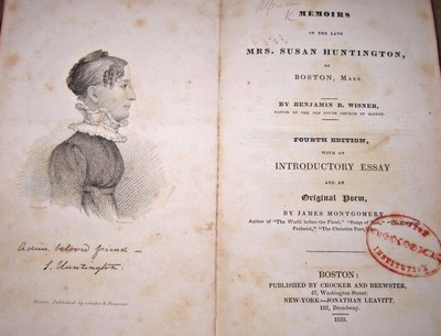 Memoirs of the Late Mrs. Susan Huntington Dickinson Boston, Mass. Wisner (1833) -image