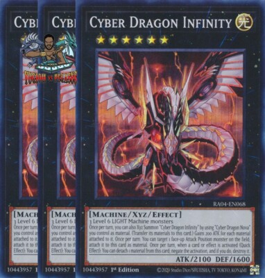 Yugioh! 3x Cyber Dragon Infinity RA04-EN068 Super Rare 1st Ed NM-image