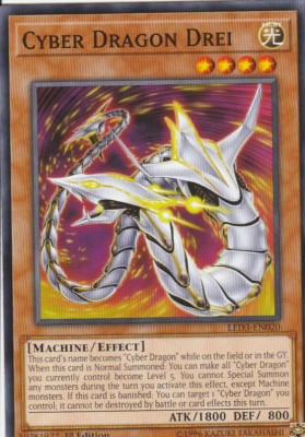 YUGIOH CARD 3 X CYBER DRAGON DREI LED3-EN020 1ST EDITION-image