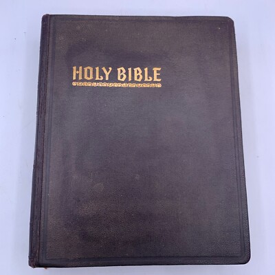 Hertel New Standard Reference Brown Bible - Blue Ribbon Edition - 1951 - Large-image