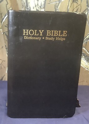 HOLY BIBLE KJV Red Letter 1989 Dictionary Study Helps World Publishing #220DN-image
