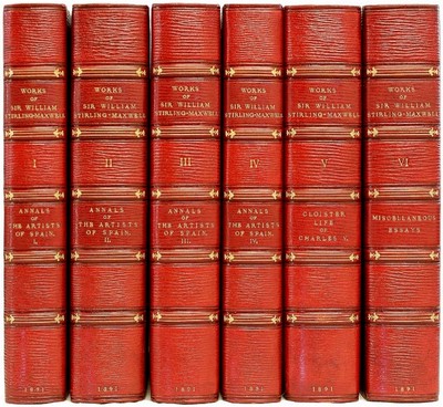 The Works of Sir William Stirling-Maxwell - 6 vols. - IN A FINE LEATHER BINDING!-image