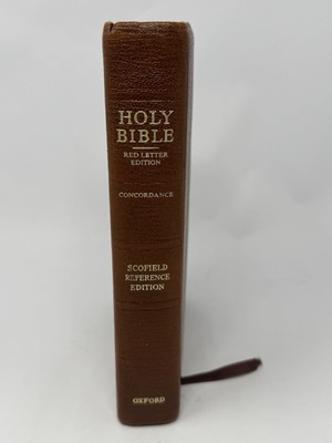 Holy Bible KJV Scofield Brown Leather Reference Thumb Index Red Letter-image