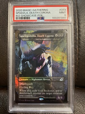 MTG Space Godzilla, Death Corona Showcase FOIL Ikoria: Lair of Behemoths PSA 9-image