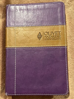 Zondervan NIV COMPACT THINLINE BIBLE Red Letter,Purple Genuine Leather,Reference-image