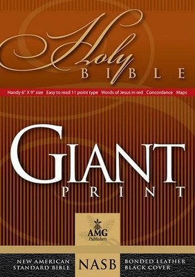 Warren Patrick Baker NASB Giant Print Handy-Size Reference Bible (Leather Bound)-image