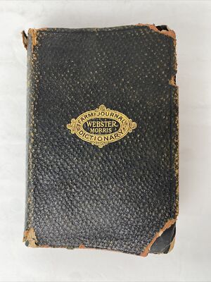 1911 Webster Morris Farm Journal Dictionary Leatherbound Self-Pronouncing Flags-image