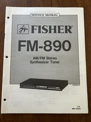 Fisher FM-890 AM/FM Stereo Synthesizer Tuner Service Manual Vintage OEM Diagrams-image