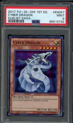 Yugioh 1st Edition Cyber Dragon DUSA-EN057 PSA 9 MINT Ultra Rare Duelist Saga-image