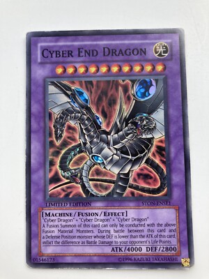 YUGIOH - CYBER END DRAGON - SUPER RARE - STON-ENSE1 - LIMITED EDITION-image