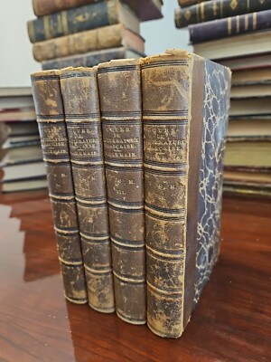 Antique 1857 Par M. Villemain. Literature Course in the 18th Century, 4 volsFren-image