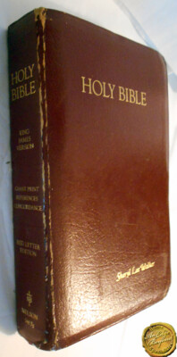 Holy Bible KJV Giant Print Red Letter References Indexed Leather Maroon-image