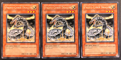 YUGIOH 3x Proto-Cyber Dragon - SOI-EN010 - Rare - Unlimited Play Set - LP-image