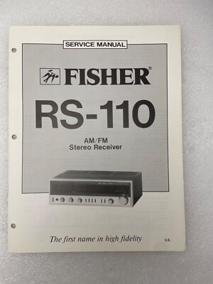 VTG Original Fisher RS-110 Am/Fm Stereo Receiver Service Manual Repair-image