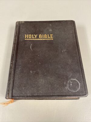 New Standard Reference Bible Blue Ribbon Hertel Leather Red Letter Edition 1951-image