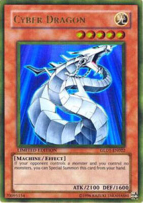 Yugioh! HP Cyber Dragon - GLD1-EN022 - Gold Rare - Limited Edition Heavily Playe-image