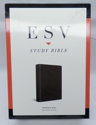 Crossway English Standard Version ESV Study Bible Black Faux Leather w/Box-image