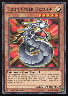 Yu-Gi-Oh TCG #CORE-EN043 Toon Cyber Dragon 1st Edition Rare LP-image