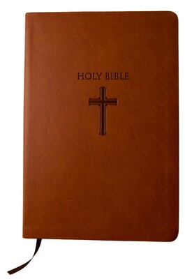 NKJV Super Giant Print Bible by Thomas Nelson, Red Letter, Brown Leathersoft-image