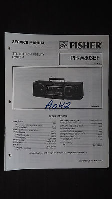 Fisher ph-w803 bf service manual original repair book stereo boombox radio-image