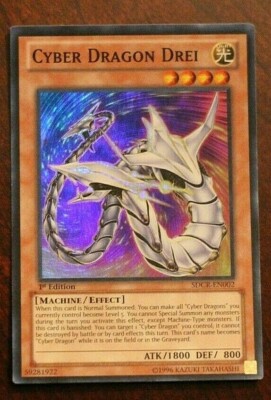 YuGiOh - Cyber Dragon Drei -  Near Mint - 1st Ed  - SDCR-EN002 - Super Rare!-image