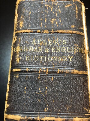 Antique Alder’s German English Dictionary 1863 6th Revised Edition Appleton-image