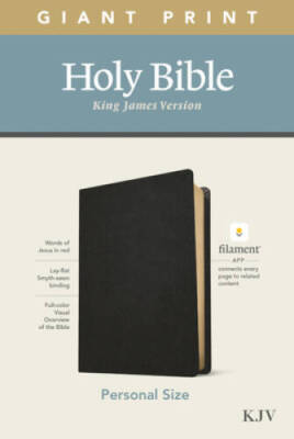 KJV Personal Size Giant Print Holy Bible (Red Letter, Genuine Leather, Bl - GOOD-image