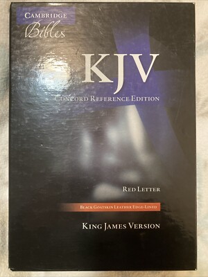 Cambridge: KJV Concord Reference Edition, Black Goatskin, Edge-Lined, Red Letter-image