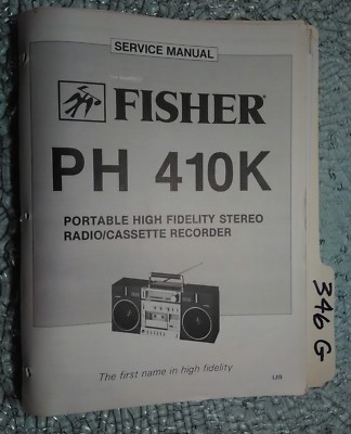Fisher ph 410k service manual original repair book portable stereo boombox radio-image