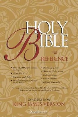 KJV Holy Bible Reference, Gold Edition - Leather Bound By Zondervan - GOOD-image
