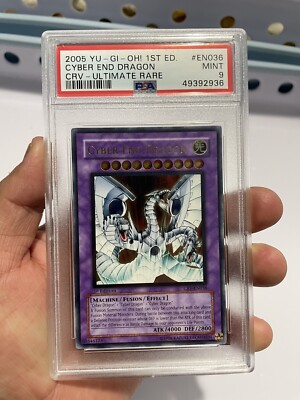 Yu-Gi-OH! 1st Ed Cyber End Dragon Ultimate Rare CRV-EN036 PSA 9 MINT Super Clean-image