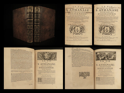 1671 1ed Life of Saint Athanasius of Alexandria Greek Orthodox EGYPT Hermant 2v-image