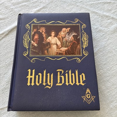 Masonic Holy Bible KJV Heirloom Master Reference Edition 1971 Red Letter Mason-image