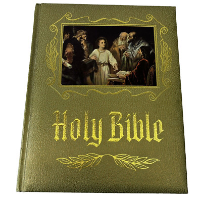 Vtg Heirloom Holy Bible King James Version Green Master Reference Version 1964-image