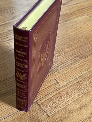 FIRST LADY NANCY REAGAN SIGNED - A SHINING CITY - EASTON PRESS LEATHER RONALD-image