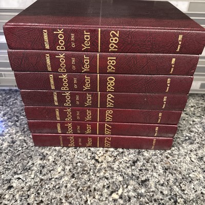 Encyclopedia Britannica Book of the Year History Lot of 7📚MINT 1972 1977–1982-image