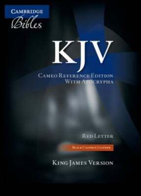 KJV Cameo Reference Bible with Apocrypha, Black Calfskin Leather, Red-letter-image