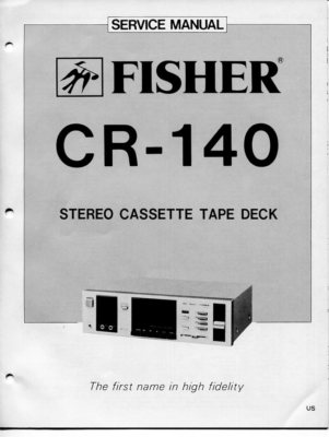 VINTAGE FISHER SERVICE MANUAL STEREO CASSETTE TAPE DECK MODEL CR-140-image