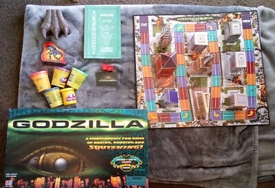 Vintage 1998 Godzilla Squish-it Board Game Complete !Board Damage! New Play-Doh-image