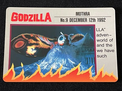 Godzilla Mothra Card 9 Banpresto 1993 TOHO Movie Rare Japan 2.32x3.38-image
