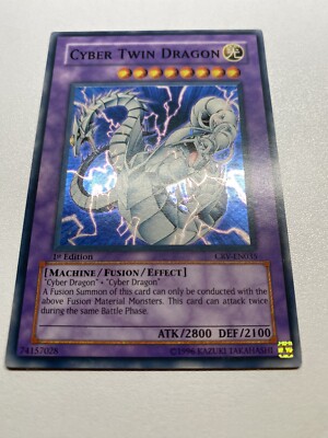 Yugioh Cyber Twin Dragon 1st Edition Super Rare CRV-EN035 HP-image