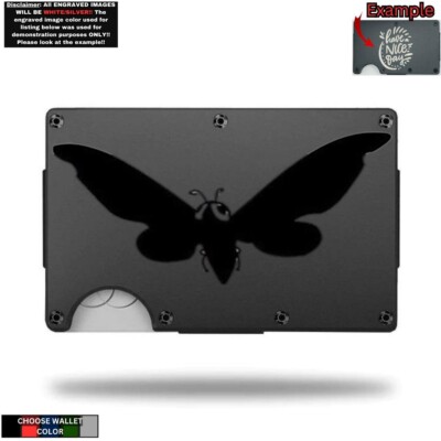 Metal Wallet Minimalist Laser Engraved with Godzilla Mothra-image