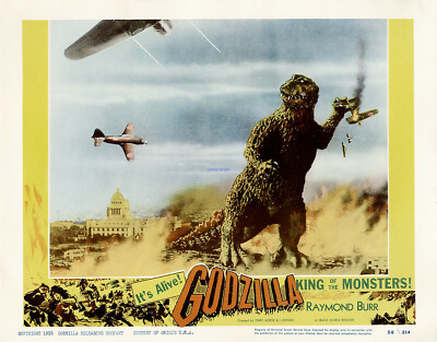 GODZILLA REPRO PHOTO OF ORIGINAL U.S. 1956 LOBBY CARD -image